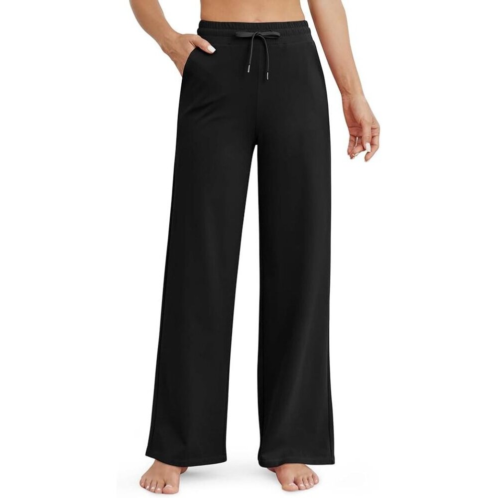 Wide Leg Yoga Pants for Women Loose Casual Sweatpants Drawstring Stretch Large